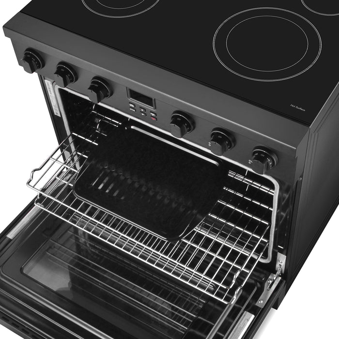 Cosmo 36 in. Haven Collection 6.1 cu. ft. Electric Ceramic Glass Range, 5 Burner Elements, Convection Oven, Matte Black - COS-ERC365KBD-BK