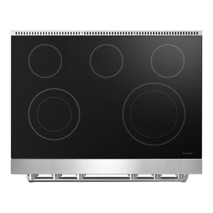 Cosmo Commercial Style 36 in. 6.1 cu. ft. Electric Range with 5 Burner Glass Cooktop and Convection Oven in Stainless Steel - COS-ERC365KBD