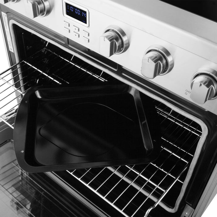 Cosmo Commercial Style 36 in. 6.1 cu. ft. Electric Range with 5 Burner Glass Cooktop and Convection Oven in Stainless Steel - COS-ERC365KBD
