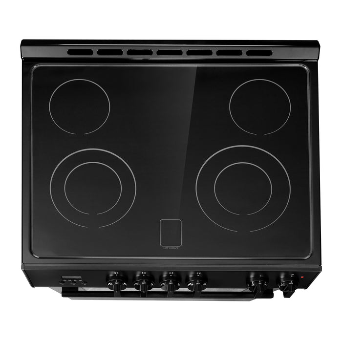 Cosmo 30 in. Stellar Collection 4.9 cu. ft. Electric Range with 4 Burner Glass Cooktop and Convection Oven in Matte Black - COS-ERD304K-BK