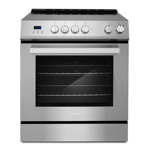 Cosmo 30 in. Stellar Collection 4.9 cu. ft. Electric Range with 4 Burner Glass Cooktop and Convection Oven in Stainless Steel - COS-ERD304K