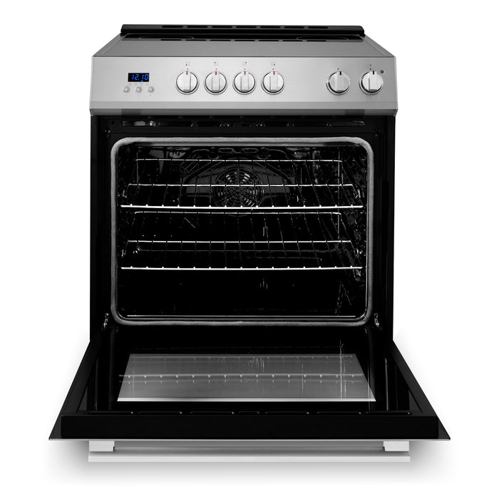 Cosmo 30 in. Stellar Collection 4.9 cu. ft. Electric Range with 4 Burner Glass Cooktop and Convection Oven in Stainless Steel - COS-ERD304K