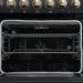 Forno Paolo 48 Inch Freestanding Electric Range in Black with Antique Brass, 6.7 cu.ft, True Convection Oven, Energy Efficient