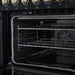 Forno Paolo 48 Inch Freestanding Electric Range in Black with Antique Brass, 6.7 cu.ft, True Convection Oven, Energy Efficient