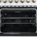Forno Paolo 48 Inch Freestanding Electric Range in White with Antique Brass, 6.7 cu.ft, True Convection Oven, Energy Efficient