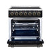 Forno Massimo 30 Inch Freestanding Electric Range, 5 Radiant Burners, 4.32 Cu. Ft. True Convection Oven, Air Fryer Kit, Black - FFSEL6020-30BLK