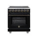 Forno Massimo 30 Inch Freestanding Electric Range, 5 Radiant Burners, 4.32 Cu. Ft. True Convection Oven, Air Fryer Kit, Black - FFSEL6020-30BLK