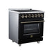 Forno Massimo 30 Inch Freestanding Electric Range, 5 Radiant Burners, 4.32 Cu. Ft. True Convection Oven, Air Fryer Kit, Black - FFSEL6020-30BLK