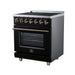 Forno Massimo 30 Inch Freestanding Electric Range, 5 Radiant Burners, 4.32 Cu. Ft. True Convection Oven, Air Fryer Kit, Black - FFSEL6020-30BLK