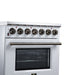 Forno Massimo 30 Inch Freestanding Electric Range, 5 Radiant Burners, 4.32 Cu. Ft. True Convection Oven, Air Fryer Kit, White - FFSEL6020-30WHT