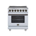 Forno Massimo 30 Inch Freestanding Electric Range, 5 Radiant Burners, 4.32 Cu. Ft. True Convection Oven, Air Fryer Kit, White - FFSEL6020-30WHT