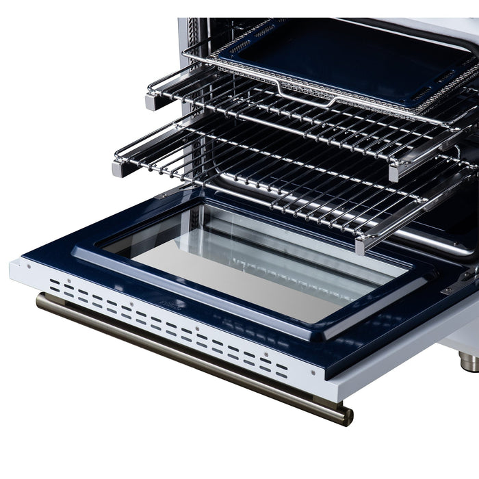 Forno Massimo 30 Inch Freestanding Electric Range, 5 Radiant Burners, 4.32 Cu. Ft. True Convection Oven, Air Fryer Kit, White - FFSEL6020-30WHT