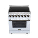 Forno Massimo 30 Inch Freestanding Electric Range, 5 Radiant Burners, 4.32 Cu. Ft. True Convection Oven, Air Fryer Kit, White - FFSEL6020-30WHT