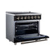 Forno Massimo 36 Inch Freestanding Electric Range, 5 Radiant Burners, 5.36 Cu. Ft. True Convection Oven, Air Fryer Kit, Black - FFSEL6020-36BLK