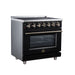 Forno Massimo 36 Inch Freestanding Electric Range, 5 Radiant Burners, 5.36 Cu. Ft. True Convection Oven, Air Fryer Kit, Black - FFSEL6020-36BLK