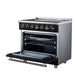Forno Massimo 36 Inch Freestanding Electric Range, 5 Radiant Burners, 5.36 Cu. Ft. True Convection Oven, Air Fryer Kit, Black - FFSEL6020-36BLK