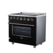 Forno Massimo 36 Inch Freestanding Electric Range, 5 Radiant Burners, 5.36 Cu. Ft. True Convection Oven, Air Fryer Kit, Black - FFSEL6020-36BLK