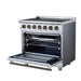 Forno Massimo 36 Inch Freestanding Electric Range, 5 Radiant Burners, 5.36 Cu. Ft. True Convection Oven, Air Fryer Kit, White - FFSEL6020-36WHT
