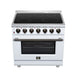 Forno Massimo 36 Inch Freestanding Electric Range, 5 Radiant Burners, 5.36 Cu. Ft. True Convection Oven, Air Fryer Kit, White - FFSEL6020-36WHT