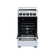 Forno Pallerano 20 Inch Freestanding Electric Range in White with Antique Brass, Compact Design
