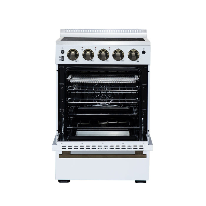 Forno Loiano 24 Inch Freestanding Electric Range in White, Canada Version, Plug and Cord Included