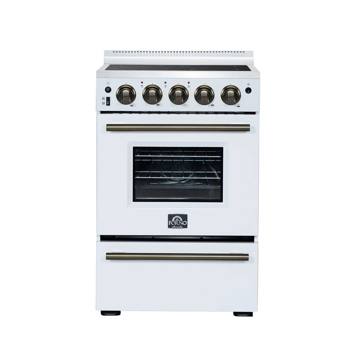 Forno Loiano 24 Inch Freestanding Electric Range in White, Canada Version, Plug and Cord Included