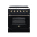 Forno Galiano 30 Inch Freestanding Electric Range, 4 Radiant Burners, 4.32 Cu. Ft. True Convection Oven, Air Fryer Kit, Black - FFSEL6083-30BLK