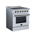 Forno Galiano 30 Inch Freestanding Electric Range, 4 Radiant Burners, 4.32 Cu. Ft. True Convection Oven, Air Fryer Kit, White - FFSEL6083-30WHT