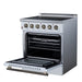 Forno Galiano 30 Inch Freestanding Electric Range, 4 Radiant Burners, 4.32 Cu. Ft. True Convection Oven, Air Fryer Kit, White - FFSEL6083-30WHT