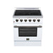 Forno Galiano 30 Inch Freestanding Electric Range, 4 Radiant Burners, 4.32 Cu. Ft. True Convection Oven, Air Fryer Kit, White - FFSEL6083-30WHT