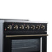 Forno Galiano 36 Inch Freestanding Electric Range, 5 Radiant Burners, 5.36 Cu. Ft. True Convection Oven, Air Fryer Kit, Black - FFSEL6083-36BLK