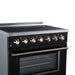 Forno Galiano 36 Inch Freestanding Electric Range, 5 Radiant Burners, 5.36 Cu. Ft. True Convection Oven, Air Fryer Kit, Black - FFSEL6083-36BLK