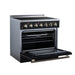 Forno Galiano 36 Inch Freestanding Electric Range, 5 Radiant Burners, 5.36 Cu. Ft. True Convection Oven, Air Fryer Kit, Black - FFSEL6083-36BLK