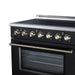Forno Galiano 36 Inch Freestanding Electric Range, 5 Radiant Burners, 5.36 Cu. Ft. True Convection Oven, Air Fryer Kit, Black - FFSEL6083-36BLK