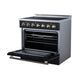 Forno Galiano 36 Inch Freestanding Electric Range, 5 Radiant Burners, 5.36 Cu. Ft. True Convection Oven, Air Fryer Kit, Black - FFSEL6083-36BLK