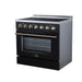 Forno Galiano 36 Inch Freestanding Electric Range, 5 Radiant Burners, 5.36 Cu. Ft. True Convection Oven, Air Fryer Kit, Black - FFSEL6083-36BLK