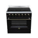 Forno Galiano 36 Inch Freestanding Electric Range, 5 Radiant Burners, 5.36 Cu. Ft. True Convection Oven, Air Fryer Kit, Black - FFSEL6083-36BLK