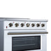 Forno Galiano 36 Inch Freestanding Electric Range, 5 Radiant Burners, 5.36 Cu. Ft. True Convection Oven, Air Fryer Kit, White - FFSEL6083-36WHT