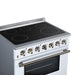 Forno Galiano 36 Inch Freestanding Electric Range, 5 Radiant Burners, 5.36 Cu. Ft. True Convection Oven, Air Fryer Kit, White - FFSEL6083-36WHT