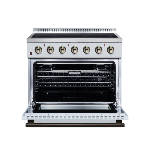 Forno Galiano 36 Inch Freestanding Electric Range, 5 Radiant Burners, 5.36 Cu. Ft. True Convection Oven, Air Fryer Kit, White - FFSEL6083-36WHT