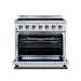 Forno Galiano 36 Inch Freestanding Electric Range, 5 Radiant Burners, 5.36 Cu. Ft. True Convection Oven, Air Fryer Kit, White - FFSEL6083-36WHT