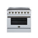 Forno Galiano 36 Inch Freestanding Electric Range, 5 Radiant Burners, 5.36 Cu. Ft. True Convection Oven, Air Fryer Kit, White - FFSEL6083-36WHT