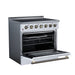 Forno Galiano 36 Inch Freestanding Electric Range, 5 Radiant Burners, 5.36 Cu. Ft. True Convection Oven, Air Fryer Kit, White - FFSEL6083-36WHT