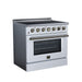 Forno Galiano 36 Inch Freestanding Electric Range, 5 Radiant Burners, 5.36 Cu. Ft. True Convection Oven, Air Fryer Kit, White - FFSEL6083-36WHT
