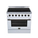 Forno Galiano 36 Inch Freestanding Electric Range, 5 Radiant Burners, 5.36 Cu. Ft. True Convection Oven, Air Fryer Kit, White - FFSEL6083-36WHT
