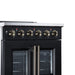 Forno Galiano 30 Inch French Door Electric Range, 4 Radiant Burners, 4.32 Cu. Ft. True Convection Oven, Air Fryer Kit, Black - FFSEL6917-30BLK