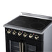 Forno Galiano 30 Inch French Door Electric Range, 4 Radiant Burners, 4.32 Cu. Ft. True Convection Oven, Air Fryer Kit, Black - FFSEL6917-30BLK