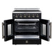 Forno Galiano 30 Inch French Door Electric Range, 4 Radiant Burners, 4.32 Cu. Ft. True Convection Oven, Air Fryer Kit, Black - FFSEL6917-30BLK