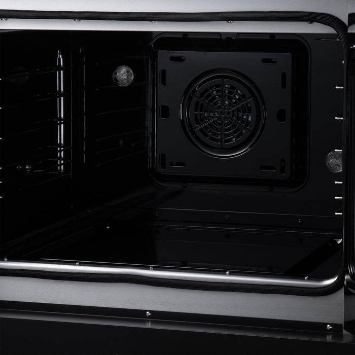 Forno Galiano 30 Inch French Door Electric Range, 4 Radiant Burners, 4.32 Cu. Ft. True Convection Oven, Air Fryer Kit, Black - FFSEL6917-30BLK