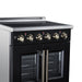 Forno Galiano 30 Inch French Door Electric Range, 4 Radiant Burners, 4.32 Cu. Ft. True Convection Oven, Air Fryer Kit, Black - FFSEL6917-30BLK